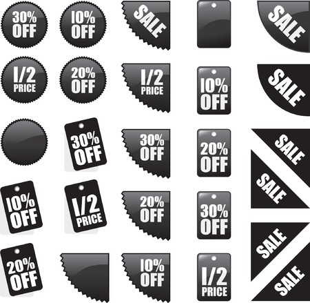 black and white labelsのイラスト素材