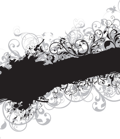black floral backgroundのイラスト素材
