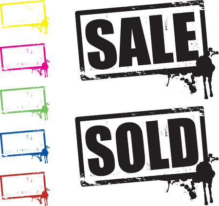 sale and sold stampsのイラスト素材