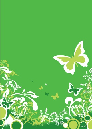 green floral backgroundのイラスト素材