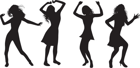 dancing girlsのイラスト素材