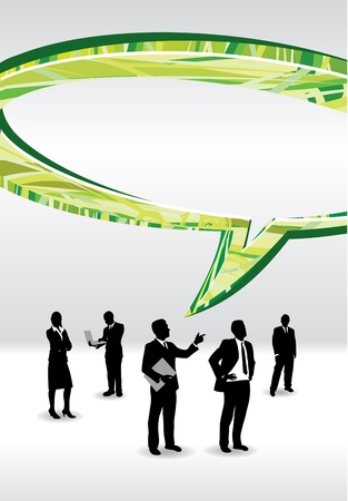 business people with an abstract speech bubbleのイラスト素材