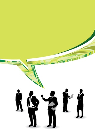 business people with an abstract speech bubbleのイラスト素材