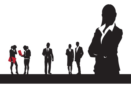 black and white business people のイラスト素材