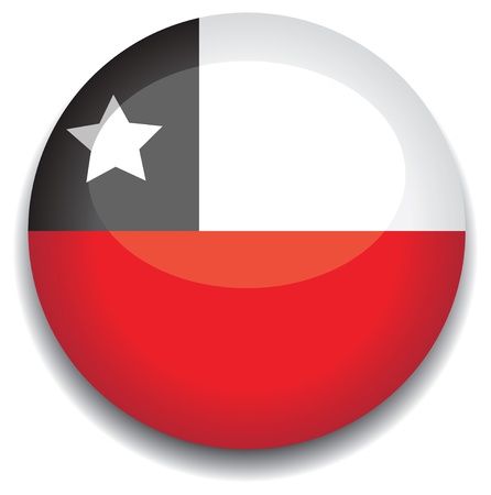 chile flag in a buttonのイラスト素材