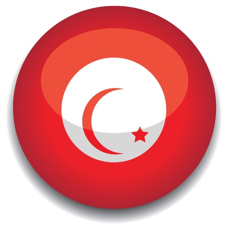 tunisia flag in a buttonのイラスト素材