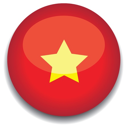 vietnam flag in a buttonのイラスト素材