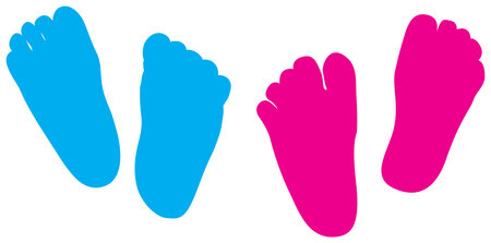 child feet his and hersのイラスト素材
