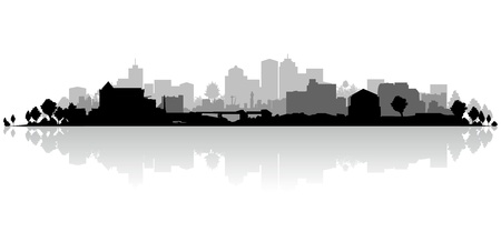 black and white cityscapeのイラスト素材