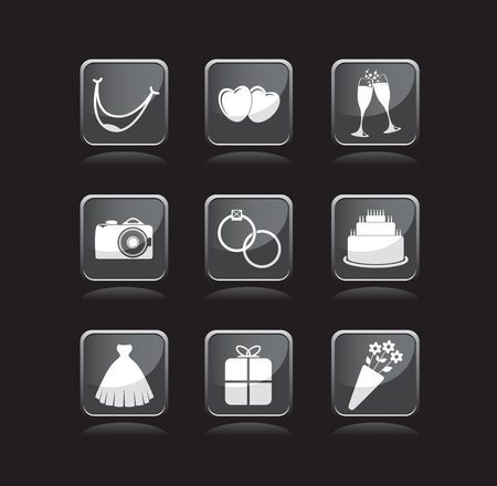 set of wedding iconsのイラスト素材
