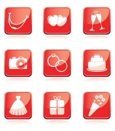 set of wedding iconsのイラスト素材