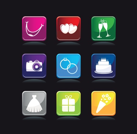 multi colored wedding symbolsのイラスト素材