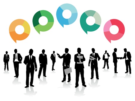 business people with speech bubblesのイラスト素材