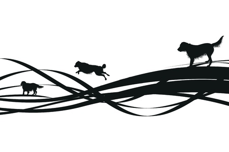 black abstract dog backgroundのイラスト素材