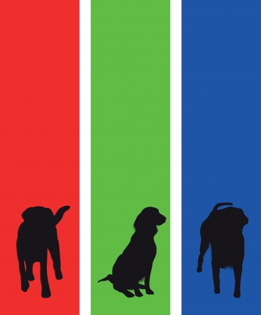 colourful dog bannersのイラスト素材