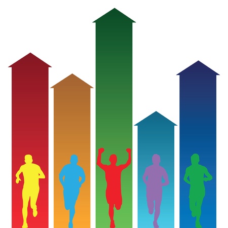colourful runnersのイラスト素材