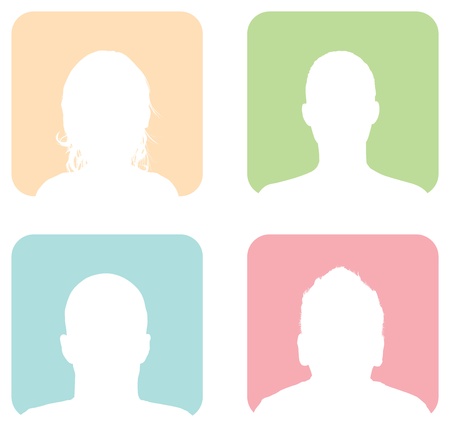 people profile silhouettesのイラスト素材
