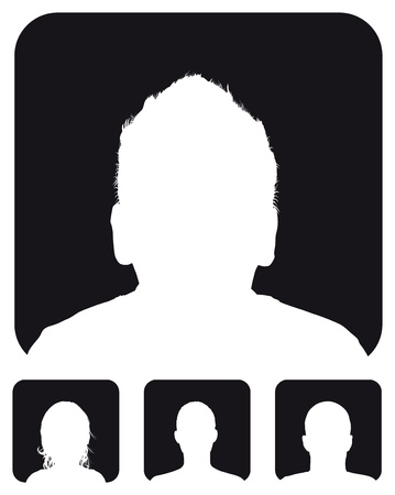 people profile silhouettesのイラスト素材
