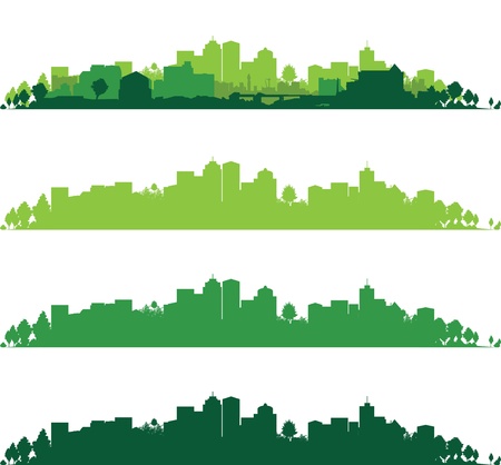 set of cityscapesのイラスト素材