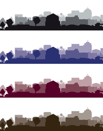 set of cityscapesのイラスト素材