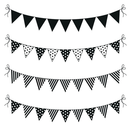 a set of four lines of buntingのイラスト素材