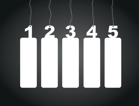 a set of one to five number tag labelsのイラスト素材