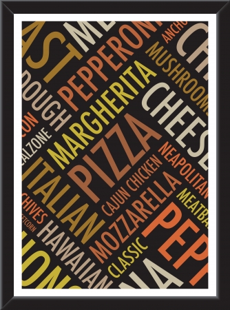   pizza background on a black frameのイラスト素材