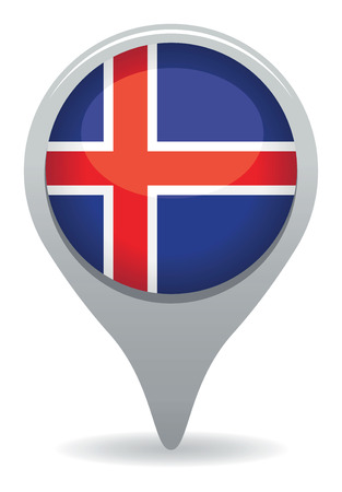 iceland flag pointerのイラスト素材