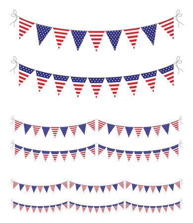 usa bunting setのイラスト素材