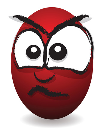 cartoon angry egg faceのイラスト素材