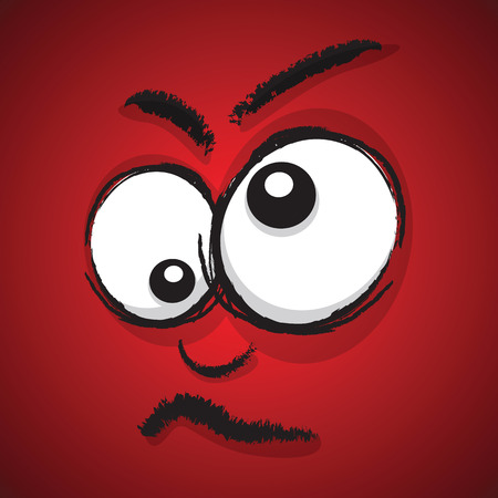 crazy cartoon faceのイラスト素材