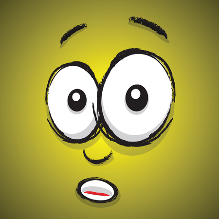 shocked cartoon faceのイラスト素材