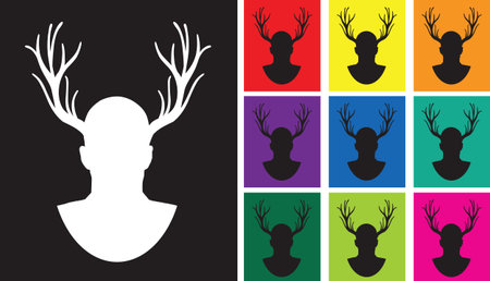 set of stagsのイラスト素材