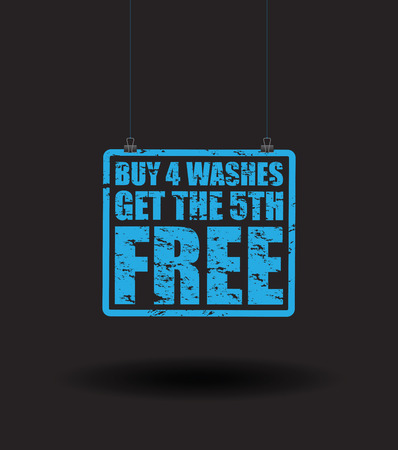 hanging car wash stampのイラスト素材