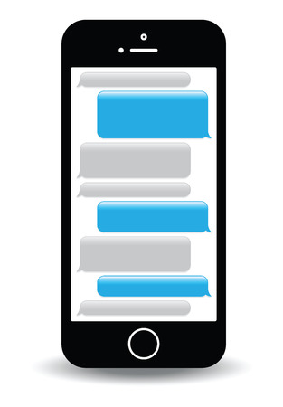 a blue mobile phone text messaging screenのイラスト素材