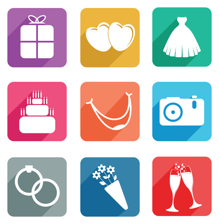 wedding icon setのイラスト素材