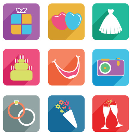 wedding icon setのイラスト素材
