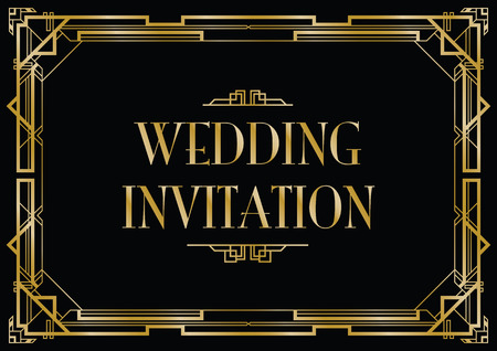 gatsby wedding inviteのイラスト素材