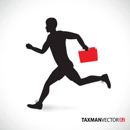 taxman running with a folderのイラスト素材