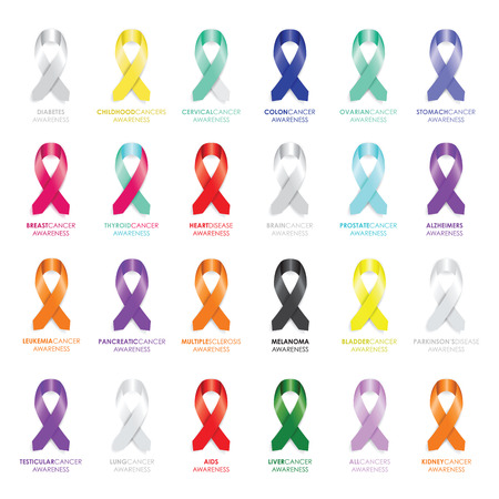 set of awareness ribbons