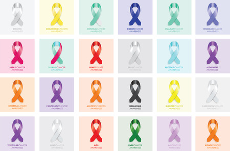 set of awareness ribbonsのイラスト素材