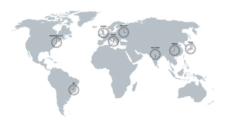 world map and time zonesのイラスト素材