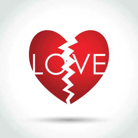 broken love heartのイラスト素材