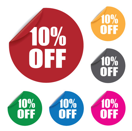 ten percent off stickersのイラスト素材