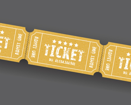 a set of three orange or brown ticketsのイラスト素材