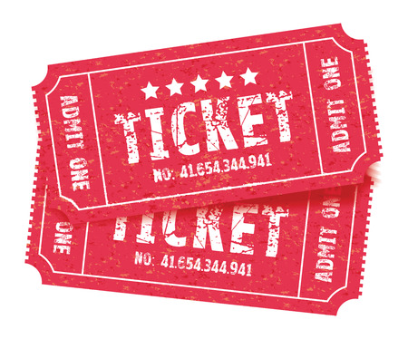 a set of two red ticketsのイラスト素材