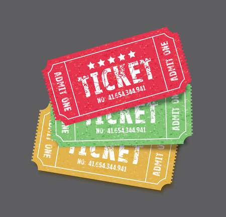 a set of three colourful ticketsのイラスト素材