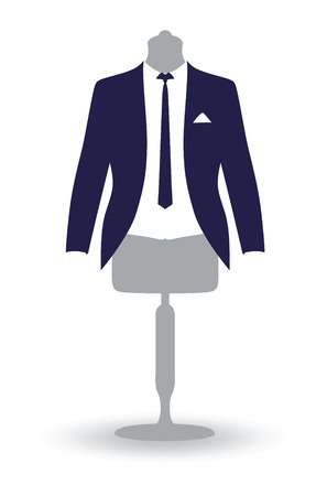 a blue suit on a mannequinの写真素材