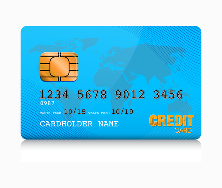 blue credit cardの写真素材