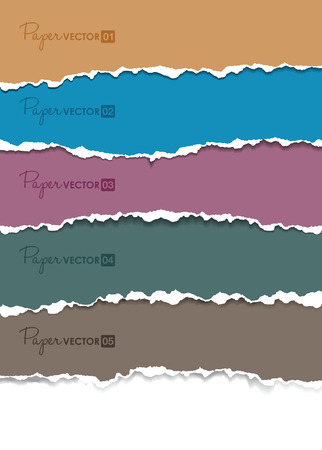 set of torn paperのイラスト素材